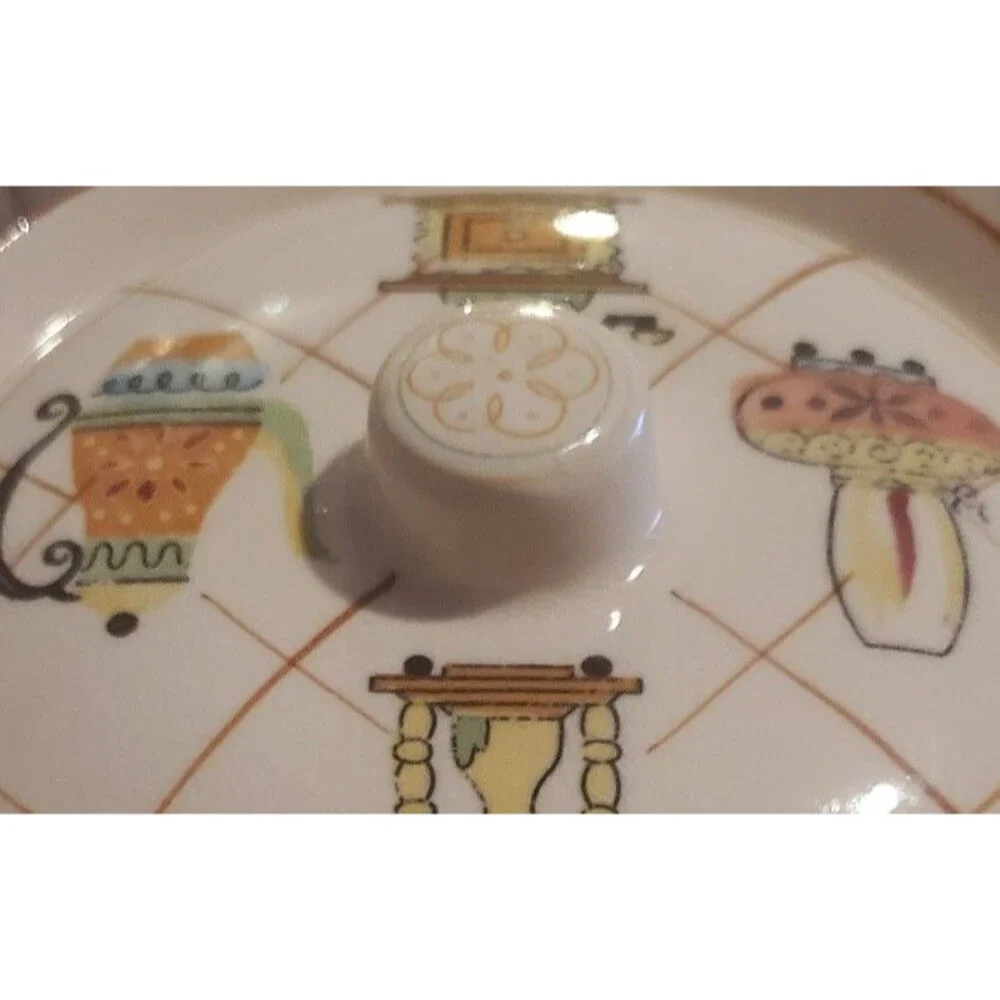 Fred Roberts Mini Casserole Ramekin W/ Lid Soup Retro Ovensafe Round Ceramic Vtg